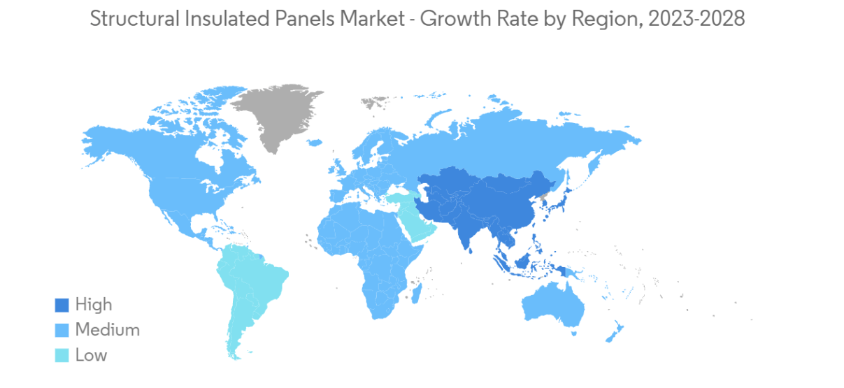 Structural Insulated Panels Market - Growth Rate by Region, 2023-2028